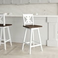 thumbnail image 2 of Emma + Oliver Wooden Modern Farmhouse Swivel Bar Stool, Antique White & Gray Wash (Set of 1), 2 of 11