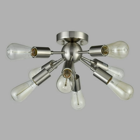 Claxy Ecopower Brushed Nickel Sputnik Chandelier With 8 Socket Flush Claxy Ecopower Brushed Nickel Sputnik Chandelier With 8 Socket Flush Mount Ceiling Light Com