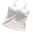 thumbnail image 6 of Soyumi Racerback Tank Tops with Built in Bra for Women High Neck Ribbed Basics Fitted Long Bra Tanks Cami Shirts Workout Going Out Y2K Shirts, White, 6 of 6