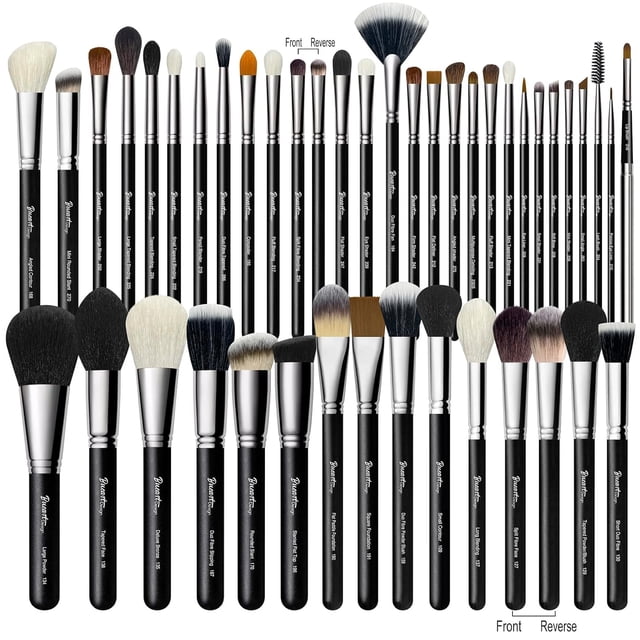 Set de brochas de maquillaje Bueart Design, 42 unidades, con pelo de cabra auténtico