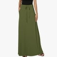 thumbnail image 2 of Women Flowy Swing Long Skirts Drawstring High Waist Maxi Skirt Summer Beach Pleated Casual Skirts, 2 of 8