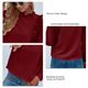 thumbnail image 5 of Blusa informal de manga larga con adornos de volantes, decoración con abertura en la espalda, holgada, con gemelos, blusa de manga larga para mujer, color rojo M, 5 of 6