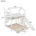 thumbnail image 2 of Harper & Bright Designs Twin Over Full House Bunk Bed with Slide and Ladder Floor Bedframe for Bedroom, White, 2 of 10