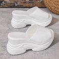thumbnail image 6 of Women Mesh Knit Wedge Flatform Slide Sandals Open Toe Summer Casual Shoes White 9, 6 of 9