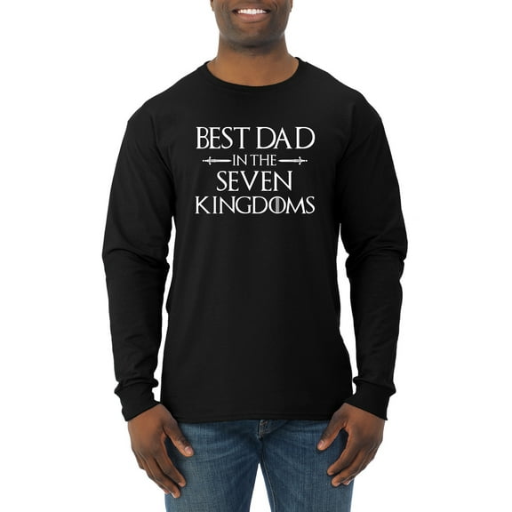 Wild Bobby,Best Dad in The Seven Kingdoms GoT Thrones, Father's Day, Men Long Sleeve Shirt, Black, Small