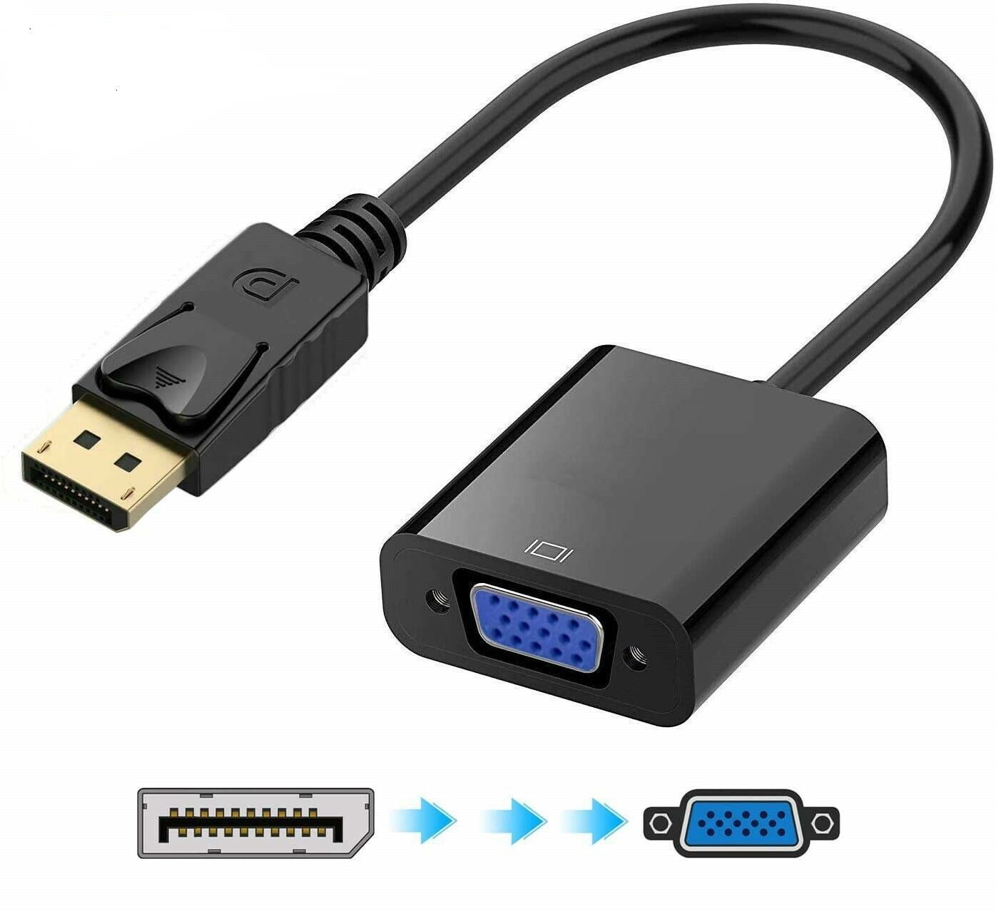 HDTV Monitor Laptop PC VGA to HDMI look see 1080P VGA Male to HDMI Female Adapter Converter with Audio Cable for Computer PS3/4 Projector Desktop 