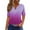 Purple, variant on Short for Women,Casual Solid Color Medium Short Sleeve-Neck