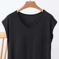thumbnail image 5 of YHAJDS Womens Pajama Tops Solid V Neck Sleeveless Loose Casual Soft Summer Sleepwear Shirt Lounge Casual Top, 5 of 5