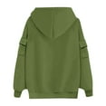 thumbnail image 5 of DeHolifer Women's Sweatshirts Solid Color Long Sleeve Side Pockets Hoodies Pullover Sweatshirts Casual Loose Pullover Tops Green L, 5 of 6