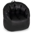 thumbnail image 3 of Big Joe Milano w/ Vibe Vibrating Massage Bean Bag Chair for Kids, Teens, Adults, Black Montana, Vegan Leather, Lightweight Seat for Reading Nook and Gaming 2.5 foot Refillable, 3 of 11