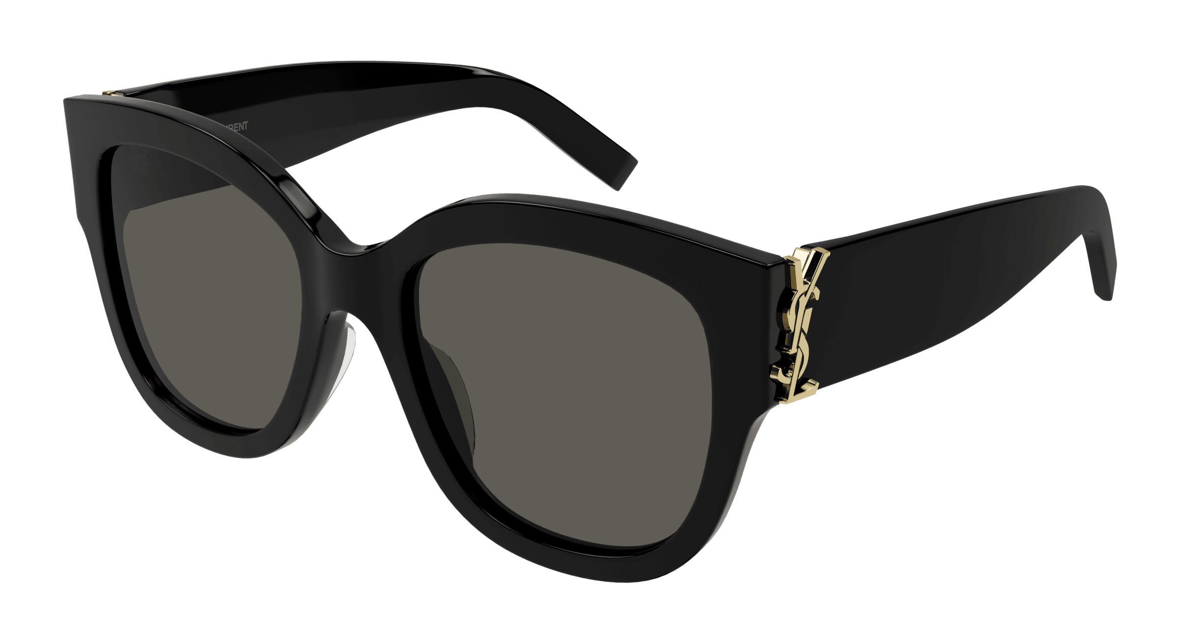SAINT LAURENT SL M95_F 001 Cat Eye Black Gold Grey 56 mm Women's Sunglasses