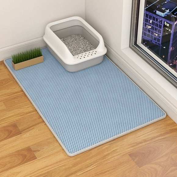 Double Layer Cat Litter Mat Waterproof Urine Proof Kitty Litter Mat Honeycomb Litter Box Mat Soft Non Slip Cat Litter Mat