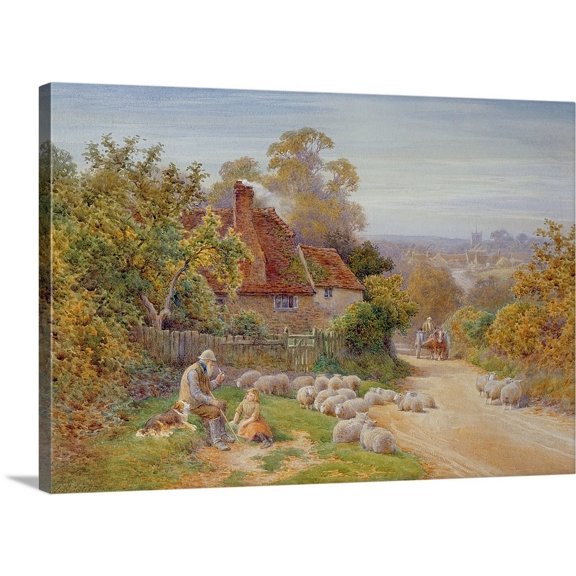 Great BIG Canvas | "A Rest by the Way" Canvas Wall Art - 48x32