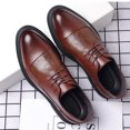 thumbnail image 5 of Tawop Dress Shoes Men Casual Dress Shoes British Business Soft Sole Wedding Shoes Brown Size:8, 5 of 9