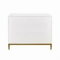 thumbnail image 2 of Pasargad Home Victoria Ivory Nighstand, 2 Drawers with Bronze Metal Frame, 2 of 10