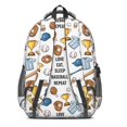 thumbnail image 3 of Baseballs and Shirts White Pattern Backpack for School, Cute School Bag with Adjustable Shoulder Straps and Padded Back, 16.9"x12.6"x5.9", 3 of 5