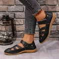 thumbnail image 3 of Womens Fisherman Sandals Closed Toe Cutout Flat Walking Shoes Comfortable Arch Support Summer Beach Shoes Black Size 9, 3 of 6