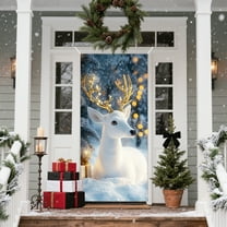 YZEGDCH Door Cover, Christmas Fabric Front Door Banner, Perfect for Merry Christmas Party Supplies and Holiday Cheer, Christmas Gifts Today's