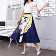 thumbnail image 3 of KOOYET Fashion Cartoon Print Pleated Skirt for Women Chic Wild High Waist Elastic Skirt Street Wear, 3 of 6