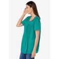 thumbnail image 3 of Woman Within Plus Size Lace-Trim Pintucked Tunic, 3 of 6