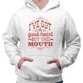thumbnail image 2 of I've Got a Good Heart but This Mouth Hoodie Sweatshirt Unisex X-Large White, 2 of 5
