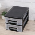 thumbnail image 5 of Kuyiluo Storage Box 1PC 2-Drawer Storage Cabinet Clear Closet Box Shelf (Black/Transparent), 5 of 7
