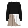 thumbnail image 4 of cfhntfmh Robes d'Automne pour Femmes Manches Longues Décontractées Col Rond T-shirts Robes Amples Plissées à Blocs de Couleur Robe de Plage Mini, 4 of 5
