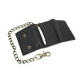 thumbnail image 6 of Men's RFID Blocking Trifold Vintage Leather Biker Chain Wallet With Snap Closure Croco Black, 6 of 7