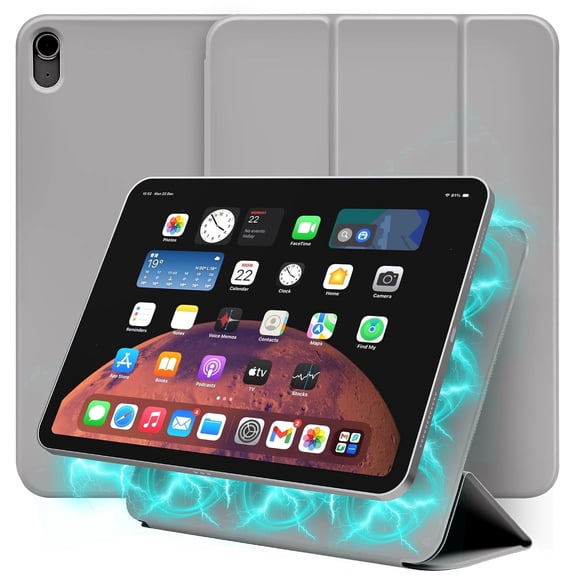 Vena For Apple iPad A16 Case, iPad 10th Generation Case, iPad 11th Generation Case, Detachable Magnetic iPad Case with Pencil Holder, Gray