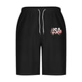 thumbnail image 4 of Vibrex Men's Shorts, Men Casual Fashion Print Shorts With Pockets Elastic Waist Beach Pants,Men's Shorts with Zipper Pockets Black_L, 4 of 5