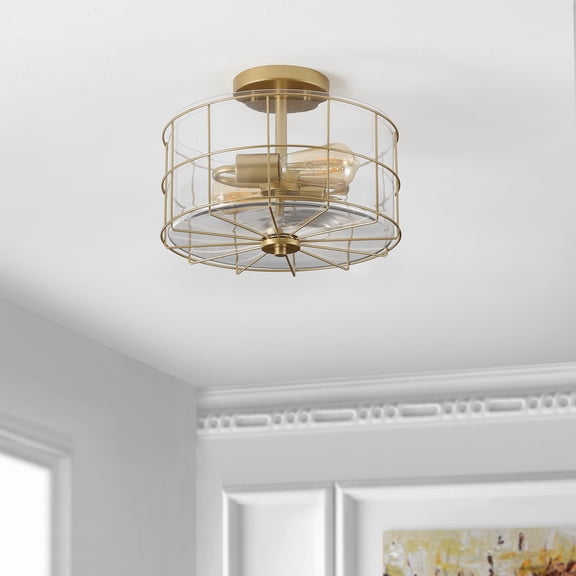 Safavieh 8" Hannes Glam Iron Flush Mount Lights, Gold