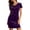 #0105-Purple, variant on Uootdi Womens Dresses Short Sleeve Cowl Neck Velvet Mini Dress Bodycon Silhouette Elegant Evening Party Club Night Out Outfits