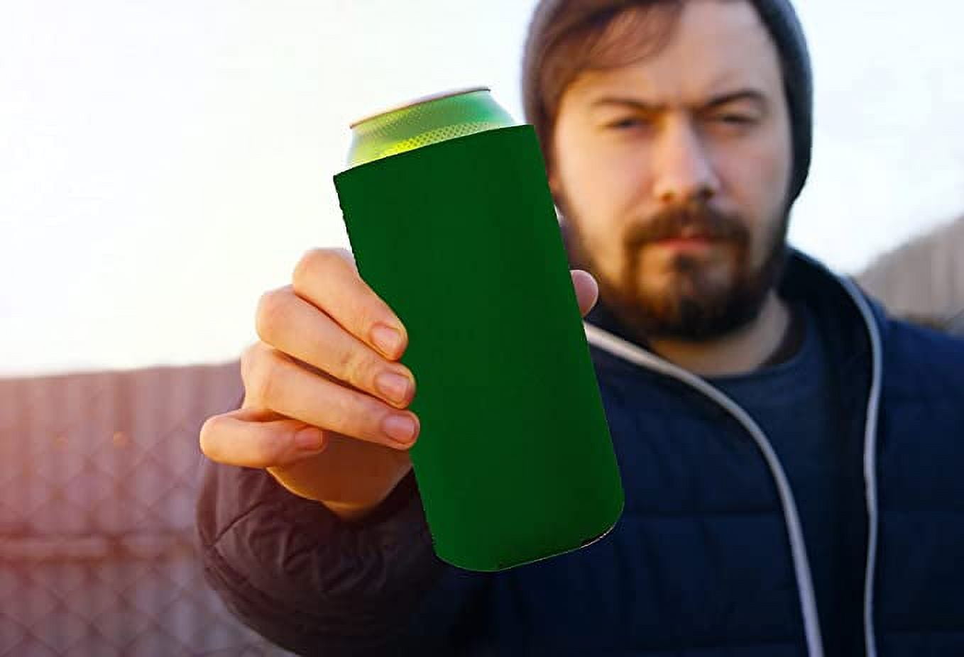 Blank Neoprene Collapsible 16 oz. Can Coolie (4 Pack, Black)