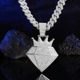 thumbnail image 1 of ZheElen Pendant Diamond for Smiley Alloy Rhinestone Cuban Chain Pendant, 1 of 5