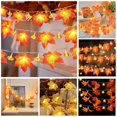 thumbnail image 2 of Clearance! Maple String Lights Leaves Garland with LED Lights，Lighted Fall Garland Maple Leaves for Halloween Autumn Fall Thanksgivin Decoration String Light,C, 2 of 4