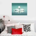 thumbnail image 3 of Chilfamy Canvas Wall Art Picture 20x16in for Living Room Bedroom Fall Decor Two Swan Hearts 20x16in, 3 of 3