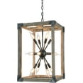 thumbnail image 6 of TOMIYA Rustic Farmhouse Chandelier Wood Pendant Lighting for Kitchen Island 12-Light Light Fixture for Dining Room Entryway Foyer, 6 of 7