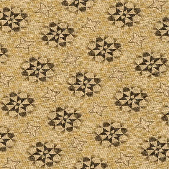 Ahgly Company Machine Washable Indoor Square Transitional Yellow Orange Area Rugs, 6' Square