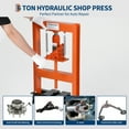 thumbnail image 3 of GloryStar Presse Hydraulique d'Atelier Réglable, Presse à Roulements de Plancher de Garage à Cadre en H avec Plaques d'Estampage pour Courbure, Redressement, Pièces de Pressage, Installation de Roulements et d'Articulations en U, 3 of 7