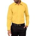 thumbnail image 6 of G-Style USA Men's Regular Fit Long Sleeve Solid Color Dress Shirts - Yellow - Large - 16-16.5 - 32-33, 6 of 6