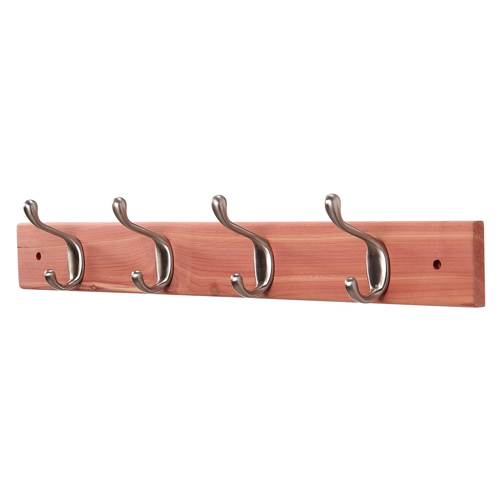 Woodlore Aromatic Cedar Coat Rack with Brushed Nickel Hooks