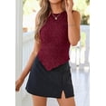 thumbnail image 5 of PRETTYGARDEN Womens Cute Tank Tops Summer Trendy Crochet Slim Fitted Textured Sleeveless Asymmetrical Going Out Y2K T-Shirts, 5 of 8