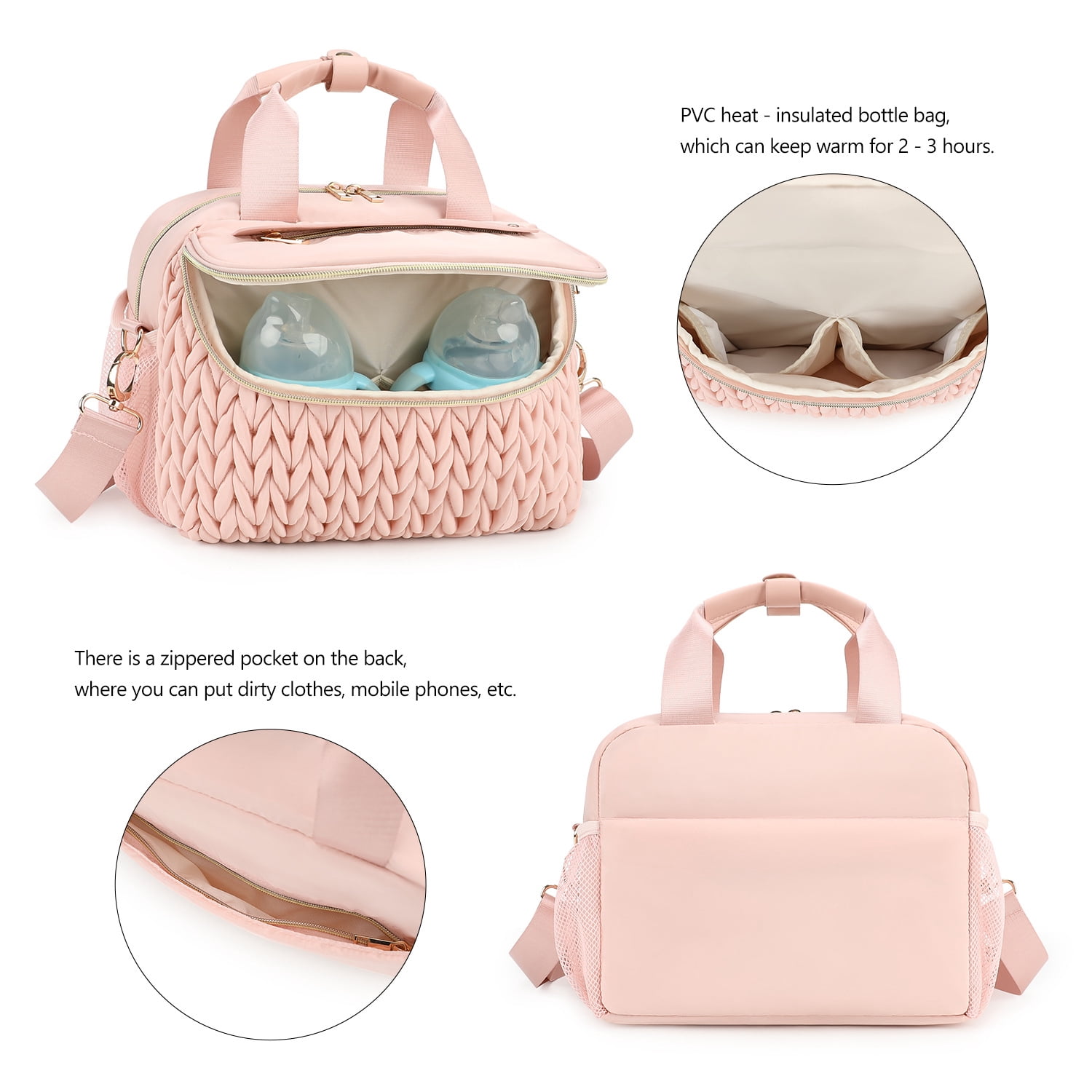 Sunyuer Diaper Bag Tote, Quilted Multifunction Waterproof Hospital Bag for Labor Delivery, Travel Large Capacity Diaper Tote