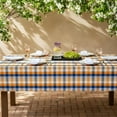 thumbnail image 4 of Fall Plaid Waterproof Tablecloth \u2013 Orange, Blue & White Check Pattern \u2013 Thanksgiving Harvest Table Cover, Stain-Resistant & Durable, W60 x L120 in, 4 of 8