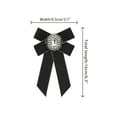 thumbnail image 2 of INSPIRE CHIC Womens Ribbon Brooch Elegant Bowtie Rhinestone Bow Ties for Uniform Dress Black, 2 of 5
