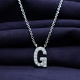 thumbnail image 2 of 18K White Gold Plated Initial Necklace | Moissanite Diamond Alphabet Necklace | Dainty Necklaces for Her | Letter "G" Pendant Necklace |18" + 2" Adjustable Chain, 2 of 6