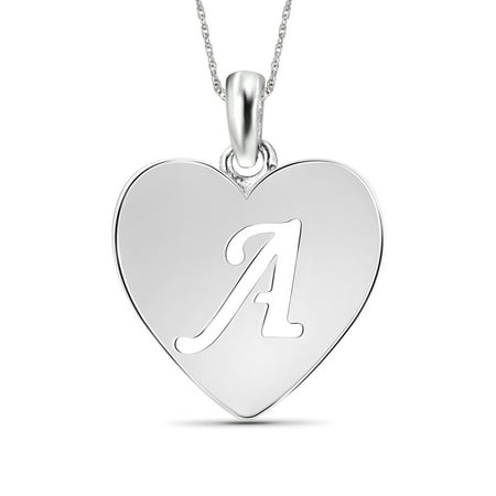 JewelersClub Sterling Silver Initial Cutout Heart Pendant