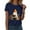 Navy, variant on CAUYDY Halloween Doodles Shirt for Women Cute Vintage Graphic Halloween Party Tshirt Short Sleeve Fall Season Tees(AG,M)