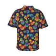 thumbnail image 4 of Xecao Colorful Pineapples1 print Hawaiian shirt - a stylish short-sleeve button-down for men, perfect for casual beach and tropical outings., 4 of 9