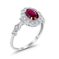 thumbnail image 3 of Oval Art Deco Bridal Ring Ruby CZ 925 Sterling Silver Size 10, 3 of 3